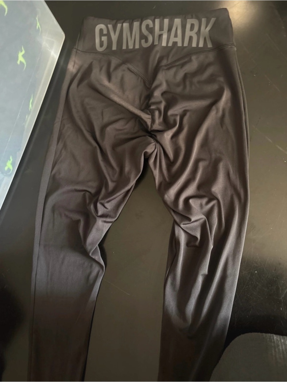 Gymshark Black High-Waist Leggings with Logo Waistband